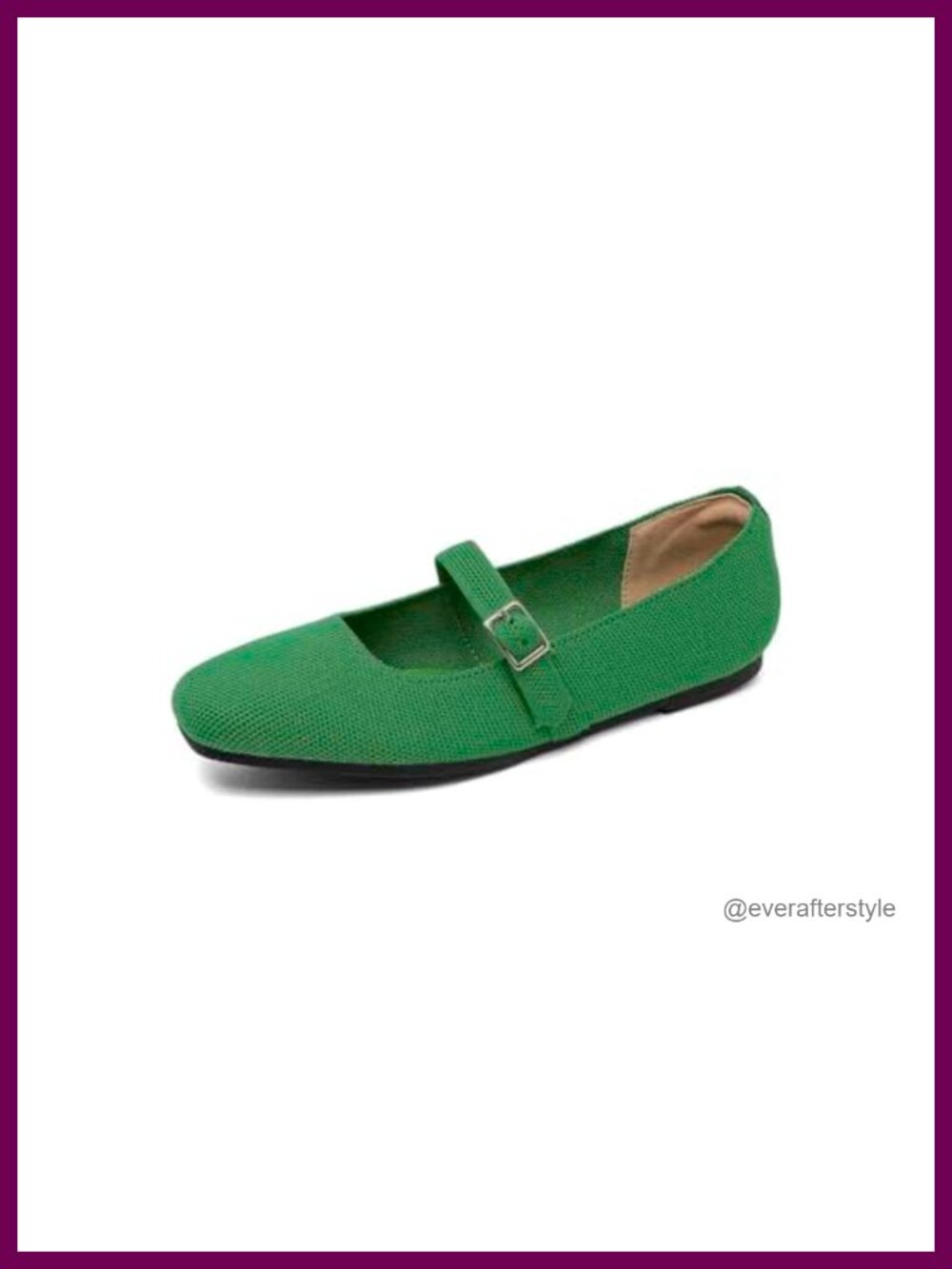 Women's Square Toe Knit Ballet Flats Mary Jane Ankle Strap Shoes